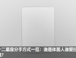 十二星座分手方式一览：谁是体面人谁爱拉黑？