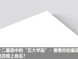 十二星座中的“五大学霸”：看看你的星座是否榜上有名？