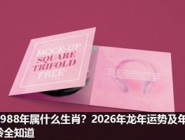 1988年属什么生肖？2026年龙年运势及年龄全知道