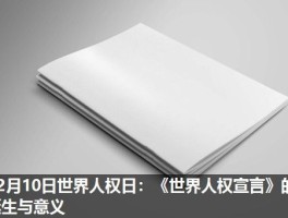 12月10日世界人权日：《世界人权宣言》的诞生与意义