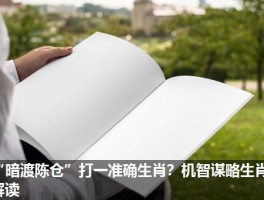 “暗渡陈仓”打一准确生肖？机智谋略生肖解读